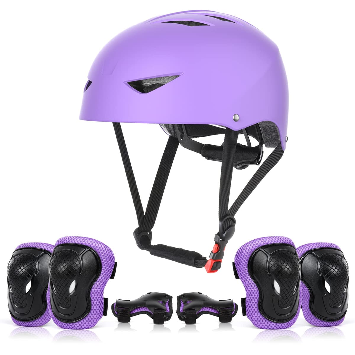 ValueTalks Set de Protección Patinaje, Protección Infantil Consta de Casco Ajustable Rodilleras Coderas para Patinaje Ciclismo Monopatín y Deportes Extremos