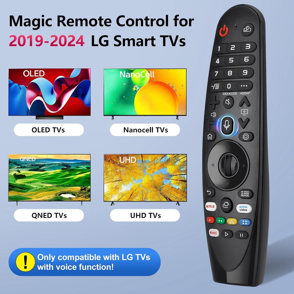 Magic Remote for LG-TV-Remote, Replacement for LG Smart TV Remote Control, AKB75855501 AN-MR20GA with Pointer and Voice Funct
