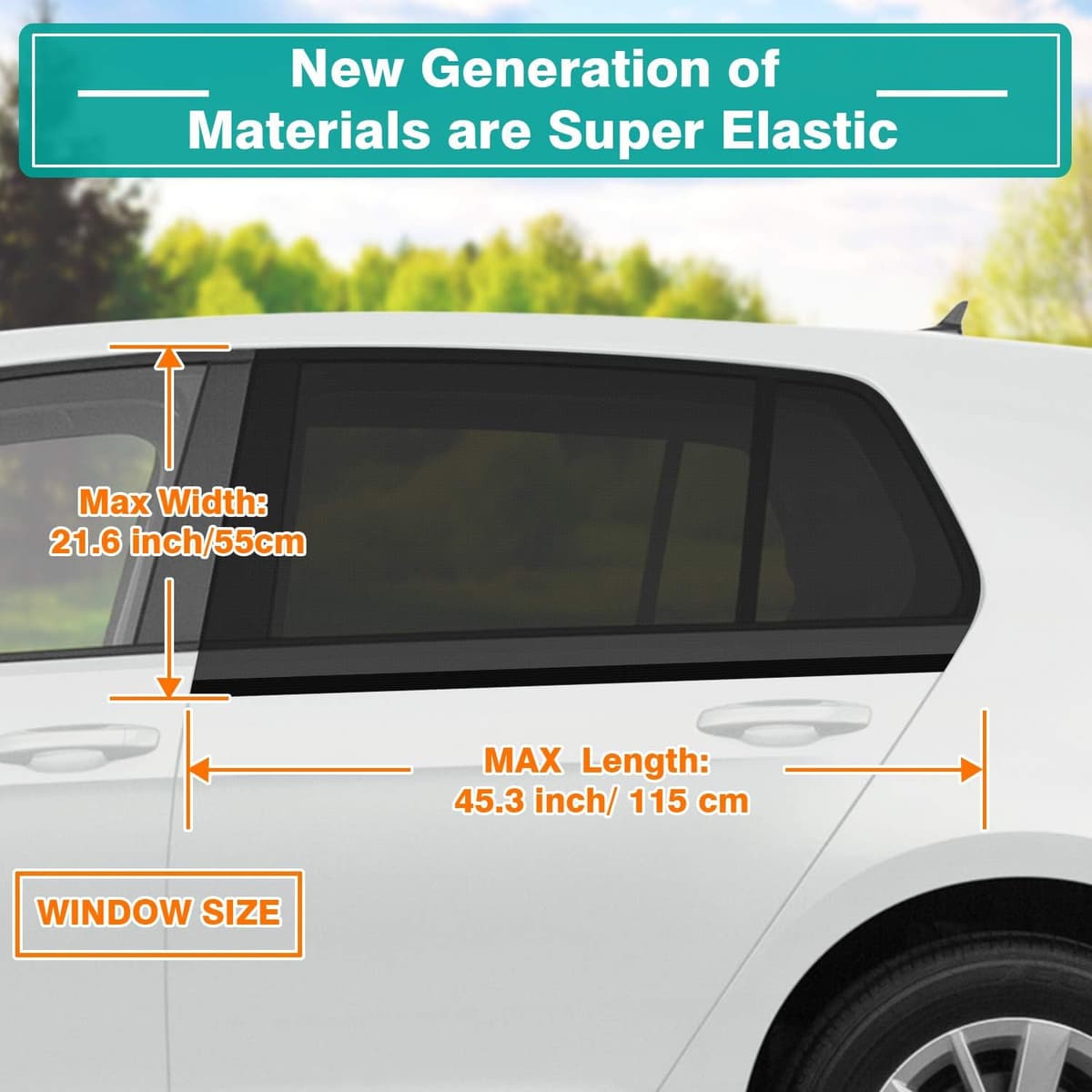 WIN.MAX Parasol de Coche, Parasol Coche Bebe, para Niños y Mascotas, Doble Tejido para Máxima Protección contra Rayos UVA, Fácil instalación, Pack de 2 Unidades (XL)