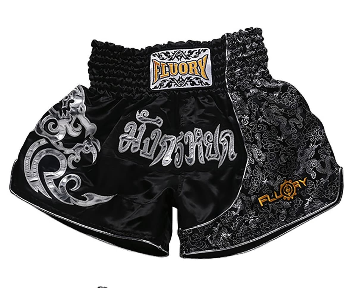 FLUORY Muay Thai Shorts, MMA Fight Shorts Ropa de Entrenamiento Jaula Lucha Grappling Artes Marciales Kickboxing Shorts Ropa