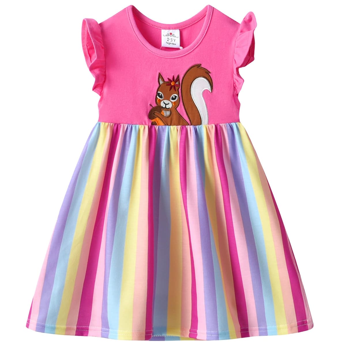 VIKITA Vestido Floral Manga Corta Algodón Niñas