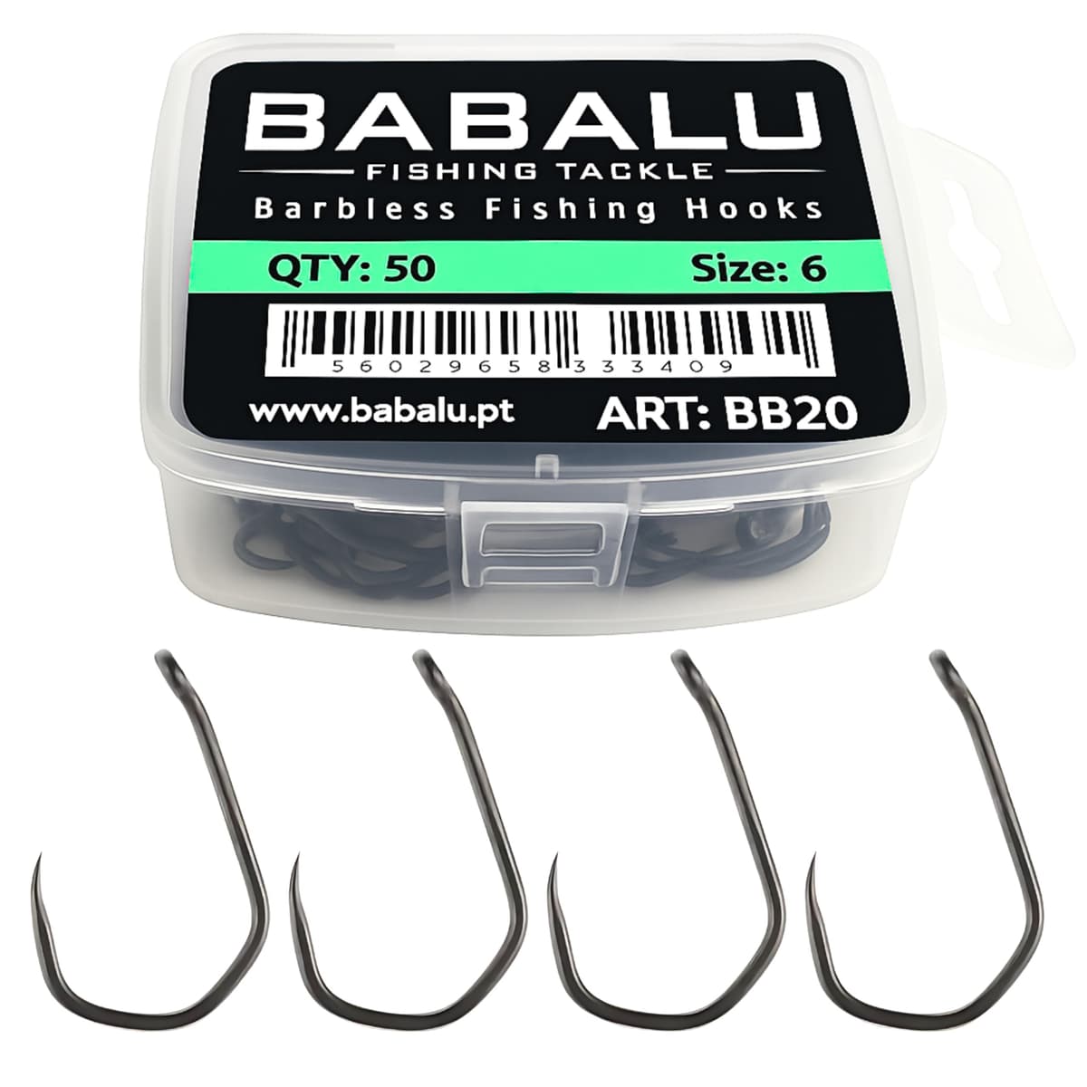 Anzuelos de Pesca BB20 50 Unidades Sin Rebarba de Acero de Alto Carbono