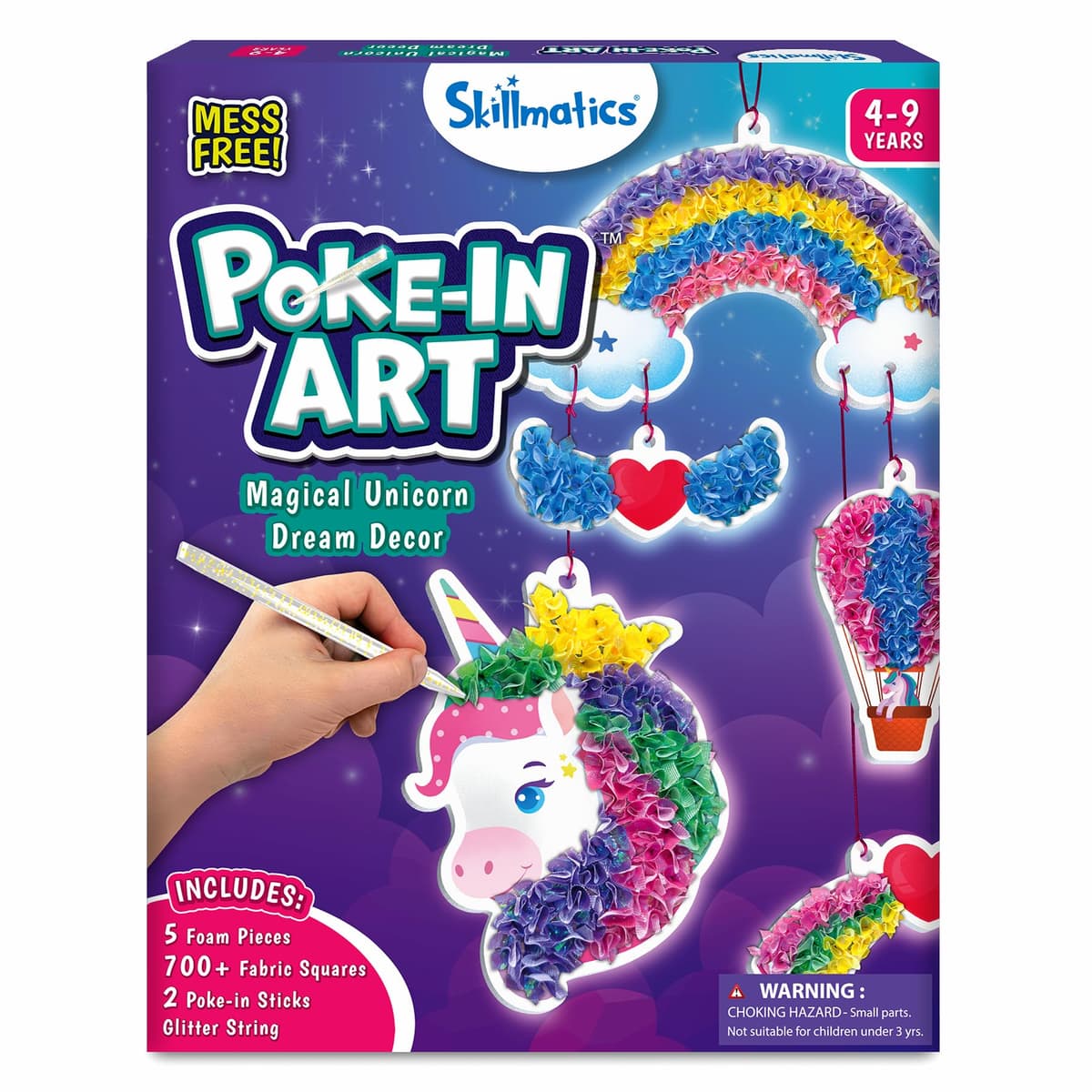 Skillmatics Poke-in Art - Magical Unicorn Dream Decor, Mess-Free Fun for Kids, DIY Sewing Craft Kits, Creative Activity, Gifts for Ages 4, 5, 6, 7, 8, 9
