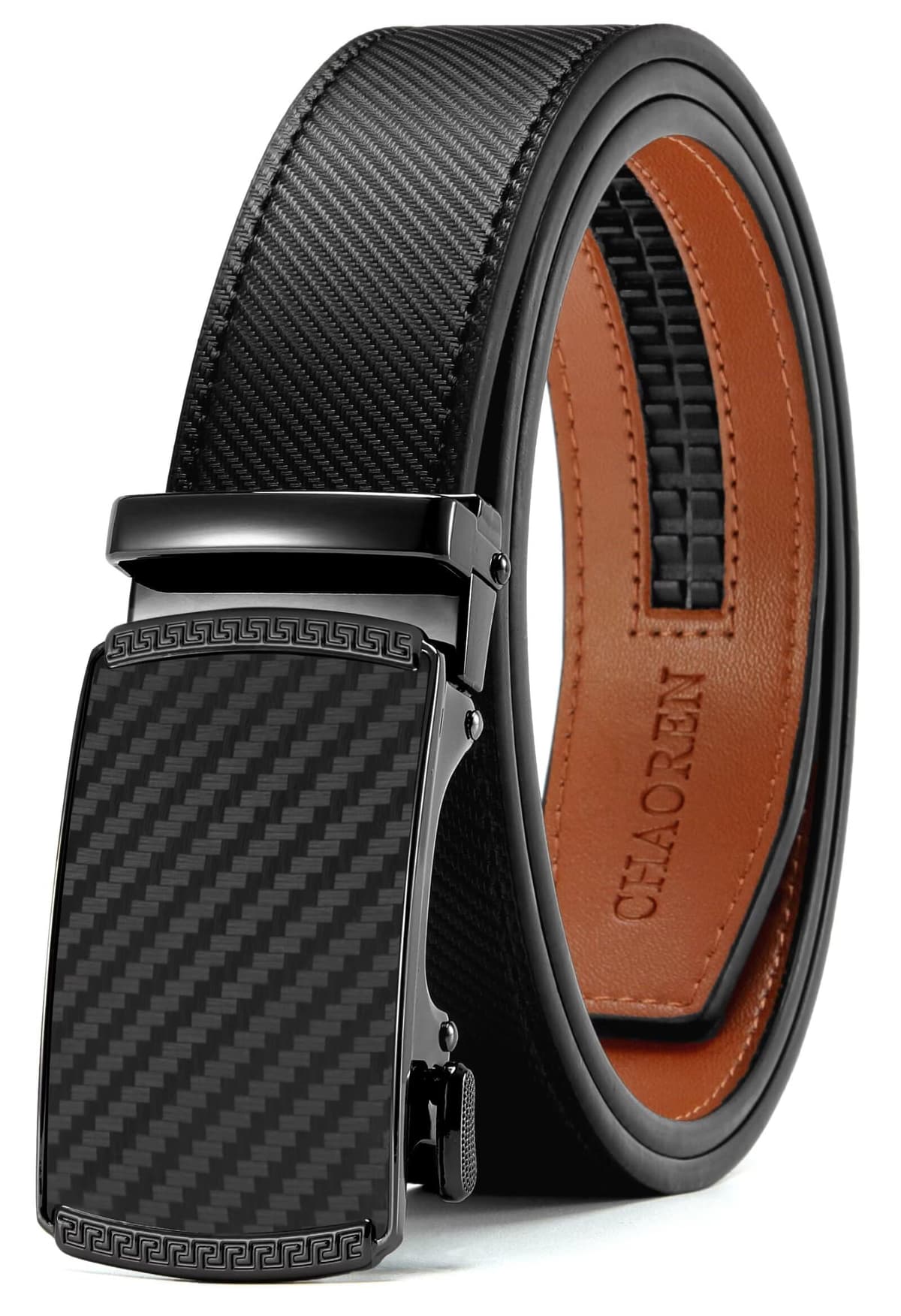 CHAOREN Belts for Men - Ratchet Leather Mens Belt 1 3/8" for Jeans - Fits Everywhere
