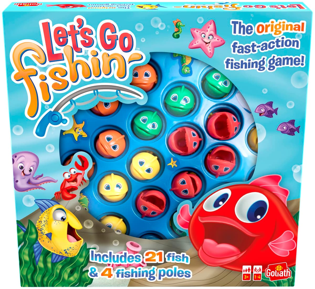 Goliath - LET'S GO FISHIN' - Toys Children 3 Years - Original Fishing Game for Children- Suitable as a Gift for Boy and Girl -Stimulates Reflections - With Fish and Fishing Rod