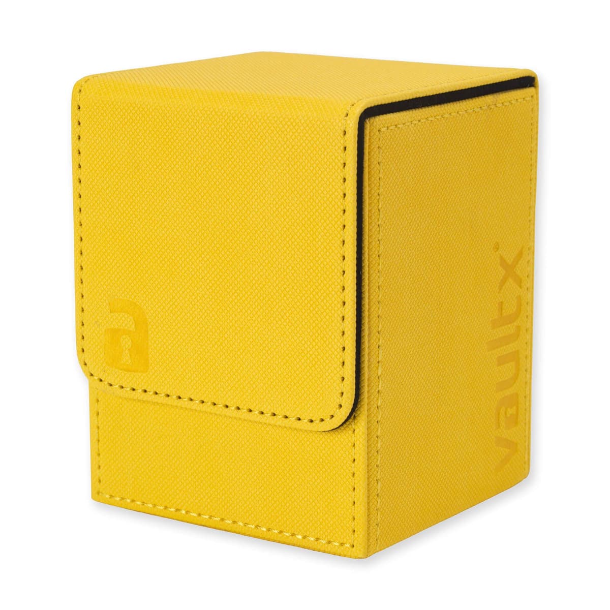 Vault X Toploading Caja para cartas coleccionables, 80+ cartas, material Exo-Tec de primera calidad, caja de almacenamiento, tapa magnética, MTG Commander, TCG (Amarillo)