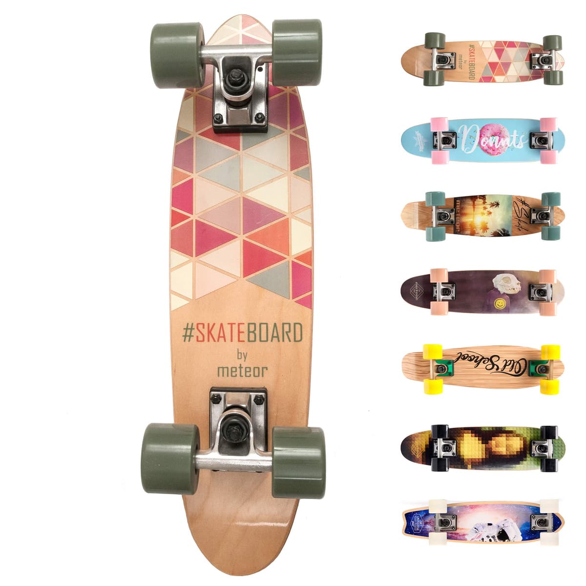 meteor Monopatín patineta Retro Madera Skateboard Completo niños jóvenes Adultos Mejor Calidad Robusto Ligero Ruedas un Skateboard Madera