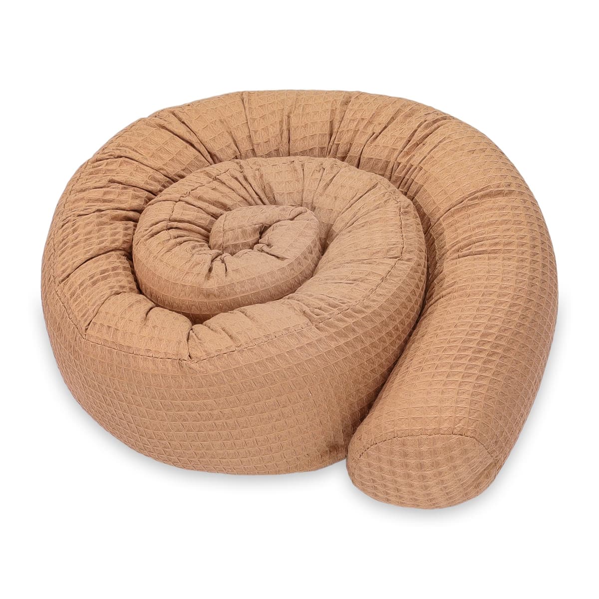 Totsy Baby Almohada para Dormir de Lado algodón 300 cm Algodón Gofre - cojin Cervical Enrollable Lavable Cojines Grandes Almohada para el Cuerpo Oeko-Tex Marrón