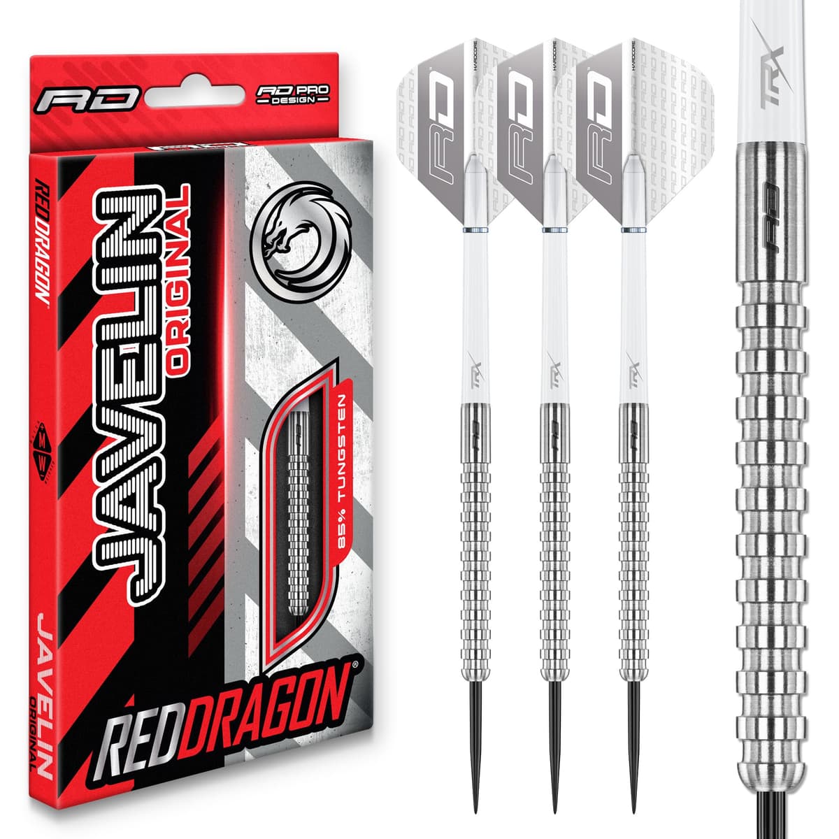 RED DRAGON Javelin 20g, 22g o 24g Dardos de Tungsteno de Punta de Acero con Plumas y Eje de Dardos