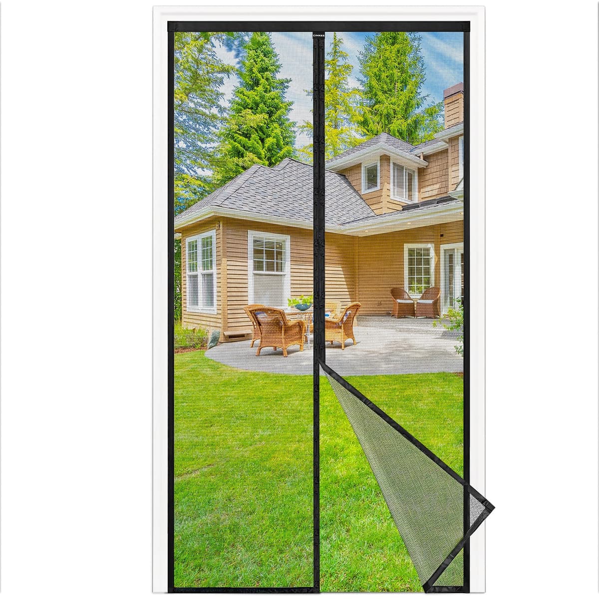 NUEVA Mosquitera Puerta Magnética 90x210 cm, Mosquitera para Puerta con Imanes Potentes, Instalación Sin Taladro, Cierre Automático, Malla Transpirable y Antidesgarro, Negro