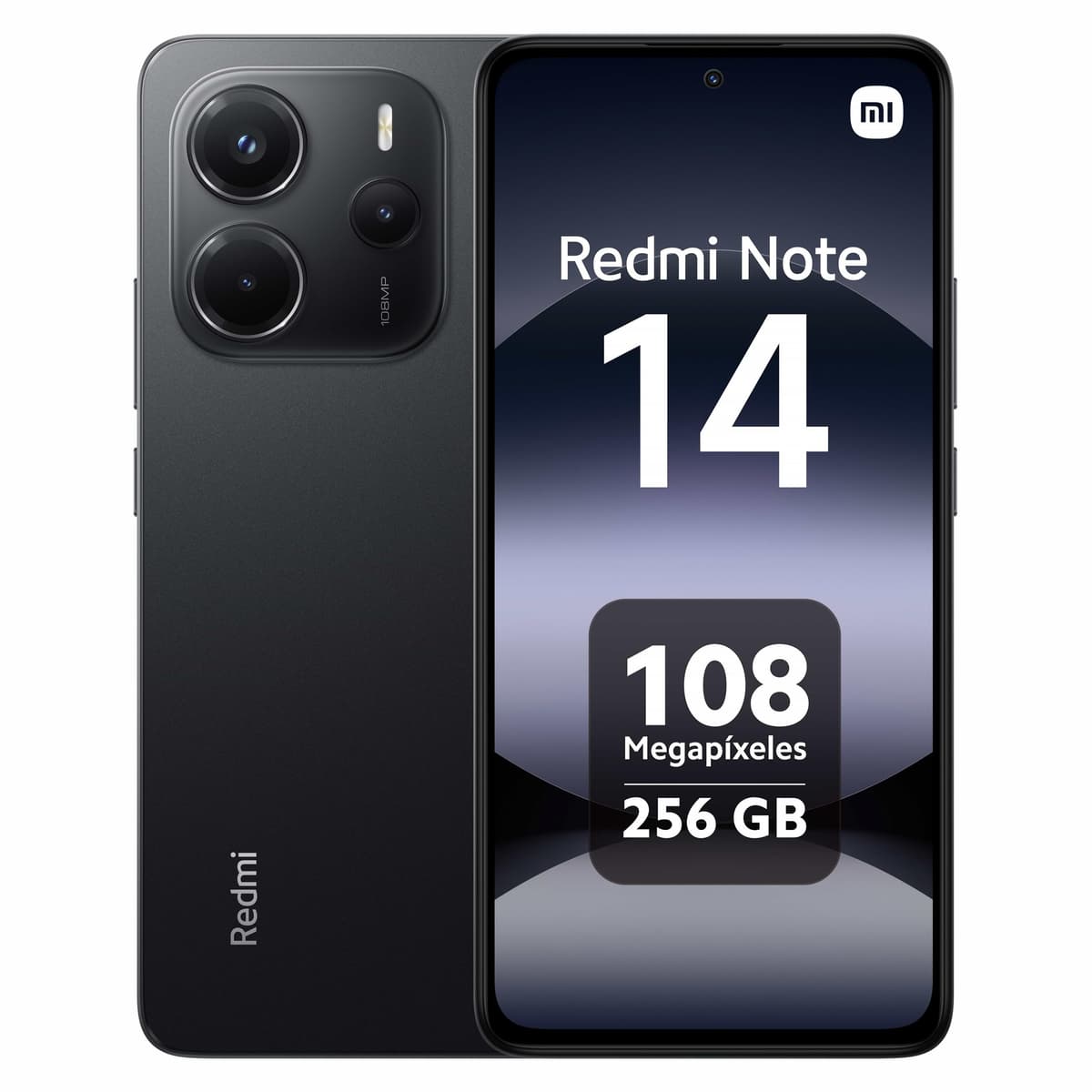 XIAOMI Redmi Note 14 - Smartphone de 8+256GB, Pantalla de 6.67" AMOLED FHD+ 120Hz, MediaTek Helio G99-Ultra, cámara de 108MP, TurboCharge 33W, 5500 mAh, Cargador no Incluido, Negro (Versión ES)