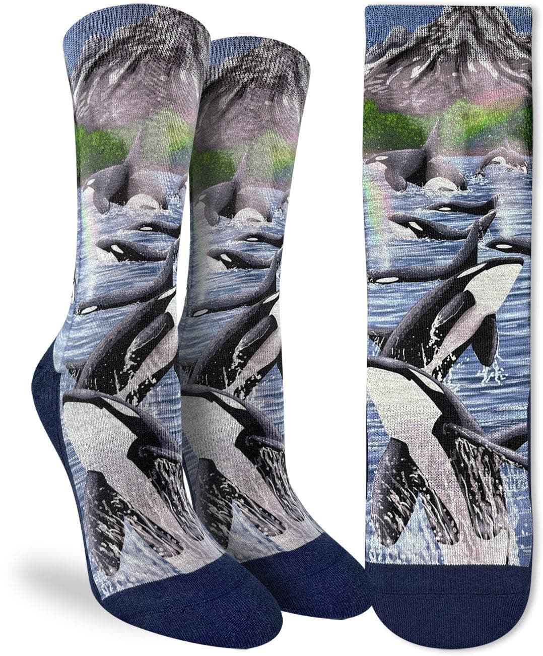 Good Luck Sock Women's Breaching Orcas Socks, Adult, Shoe Size 5-9