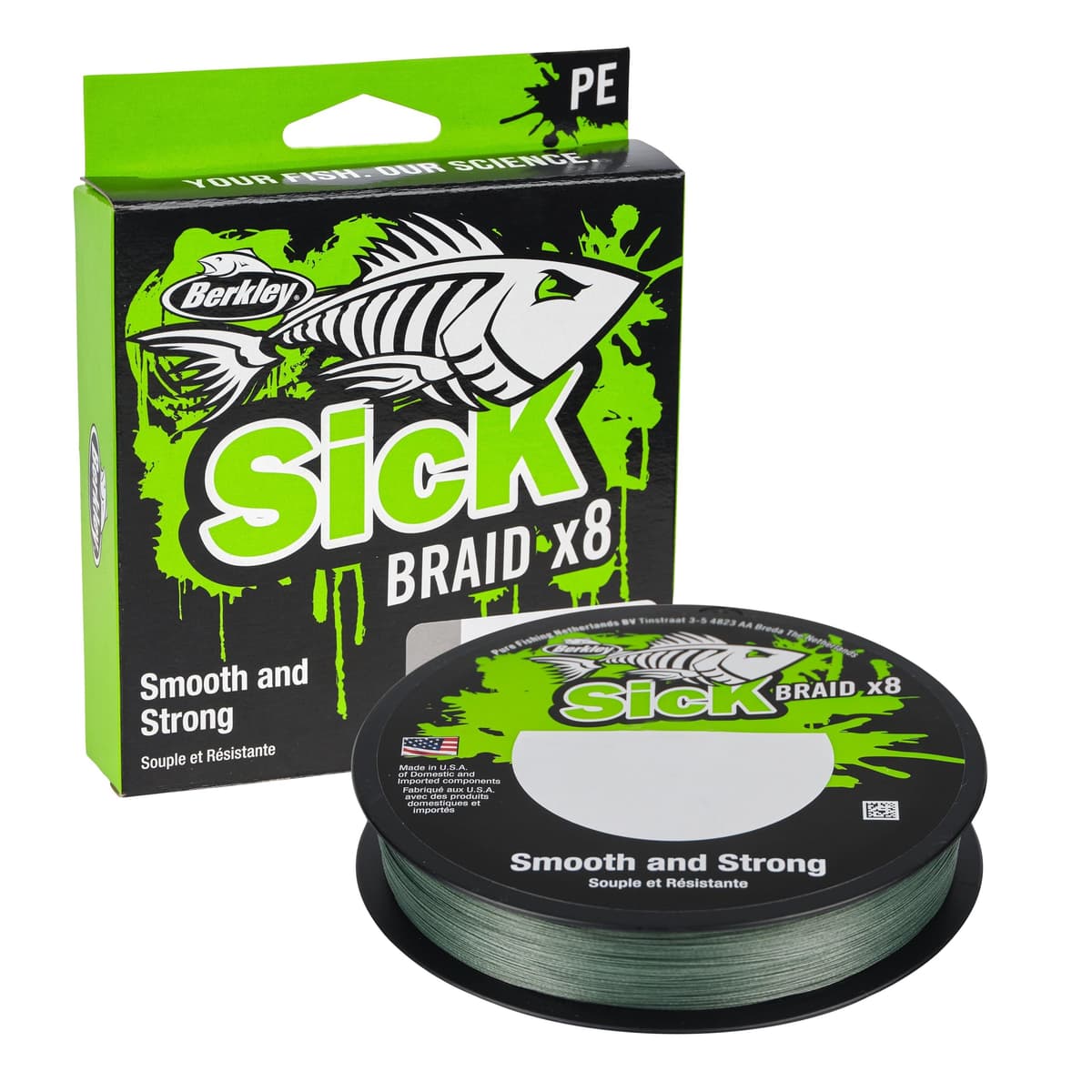 Berkley Sick Braid - Línea de pesca trenzada de 8 hebras, súper suave, 8 portadores, multifilamento, trenza de polietileno, líneas de pesca de depredador de 150/300 m para pesca en agua dulce y salada