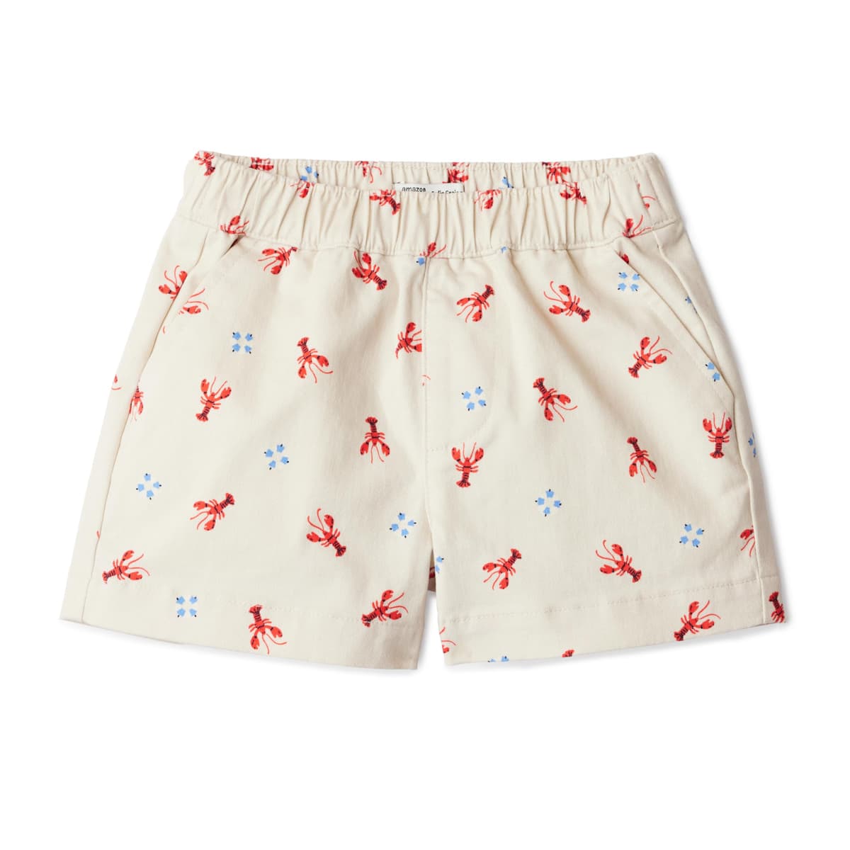 Amazon Essentials x Sofia Grainge Pantalones Cortos de Sarga de Algodón sin Cordones Unisex Bebé