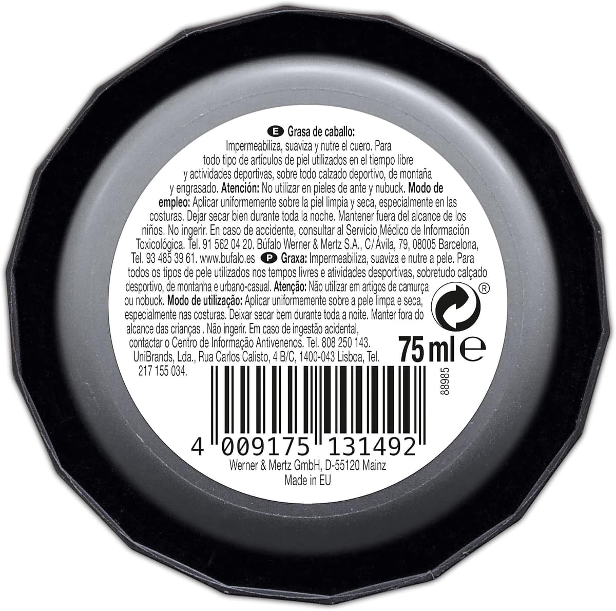 Búfalo - Protexol Grasa de Caballo Lata Nº 3 Incoloro, 75 Ml