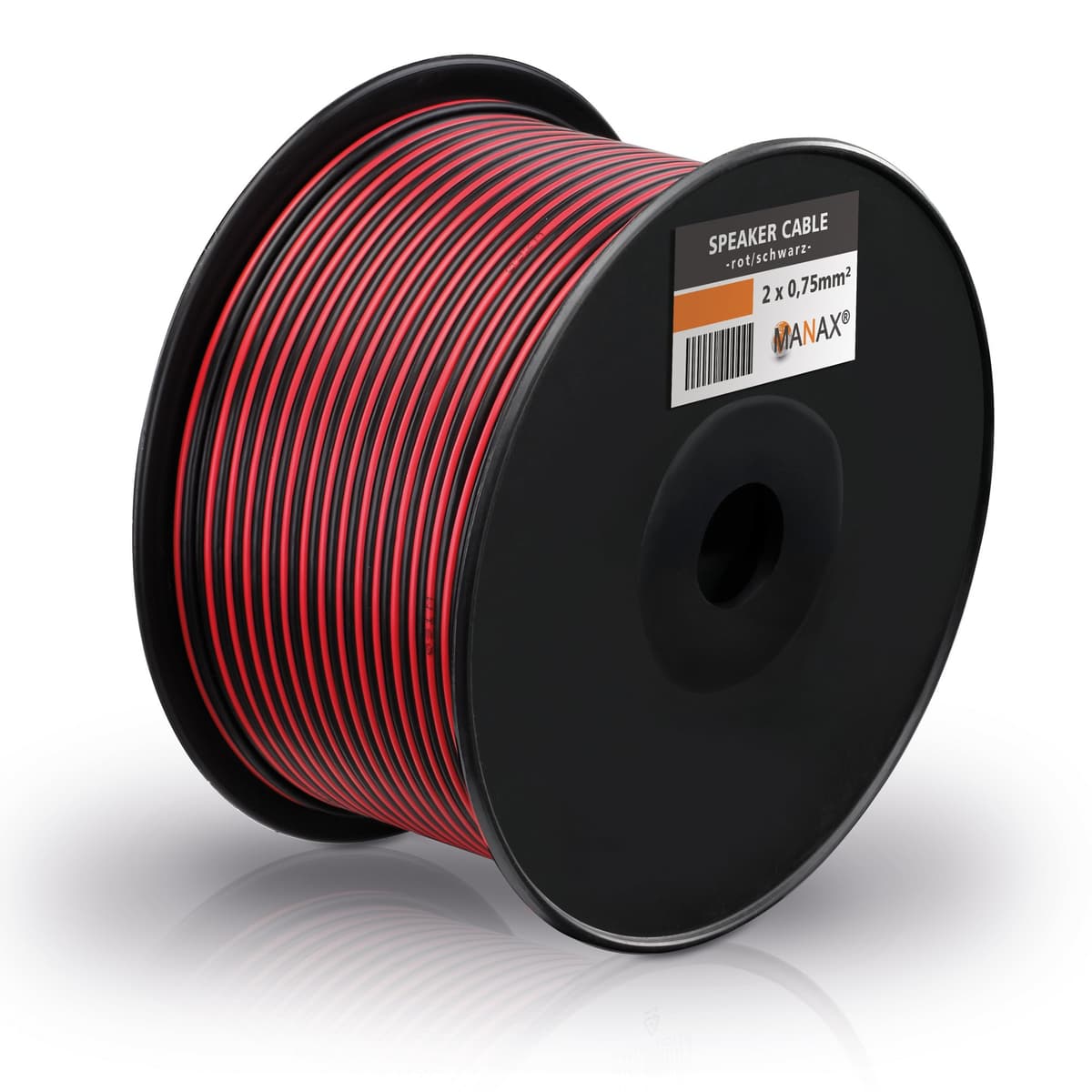 Premium - Cable de Altavoz (2 x 0,75 mm², 100 m), Color Rojo y Negro