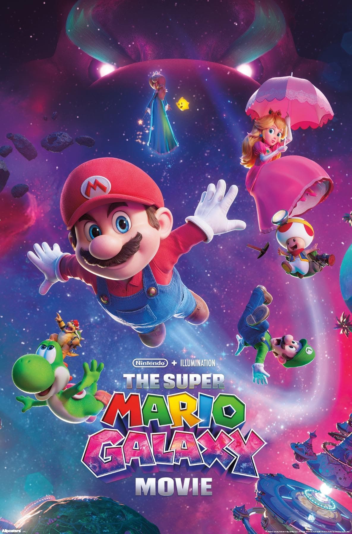 Nintendo The Super Mario Galaxy Movie (2026) - Key Art Wall Poster, 34L" x 22.4W", Unframed Version