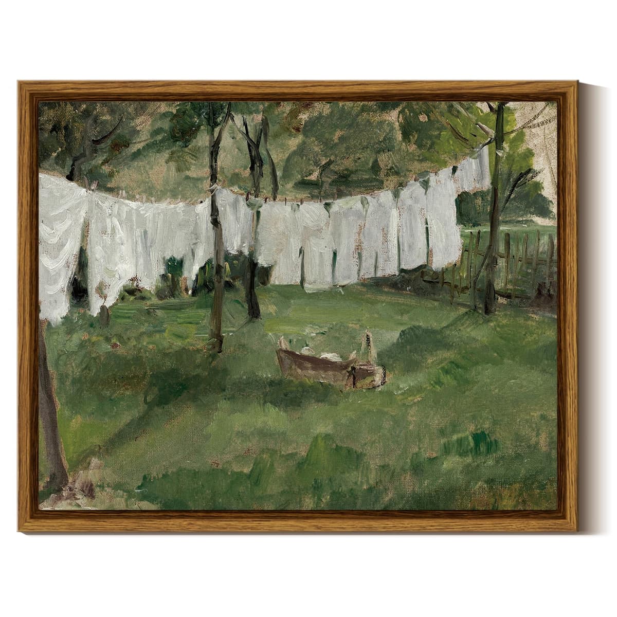InSimSea Framed Wall Art for Living Room for Living RoomVintage Laundry Room Art Print Antique Oil Painting Country Landscape Vintage Wall Art Canvas for Bedroom OfficeGallery 11x14in