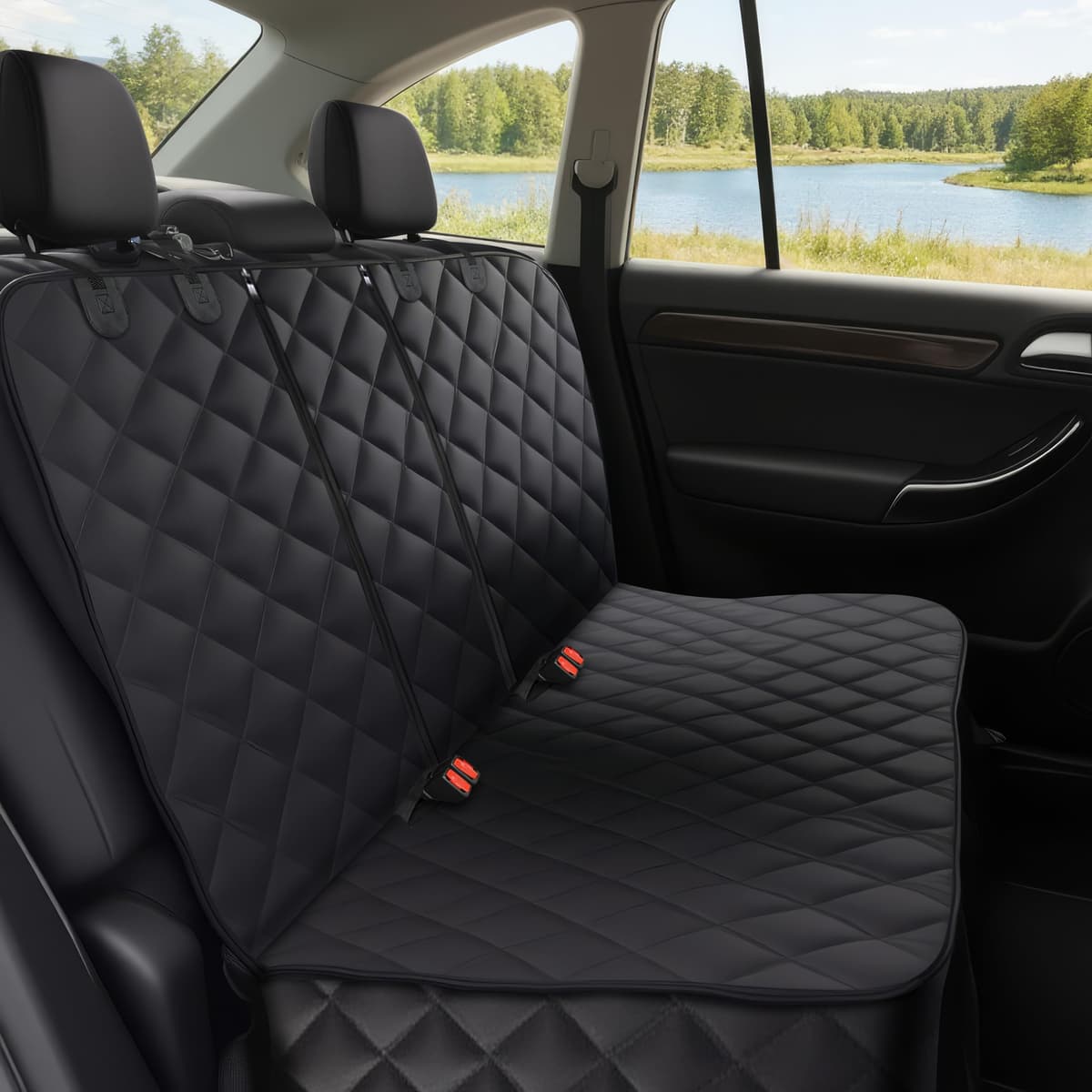 Alfheim Dog Car Seat Cover, Universal fit for Most Cars, Waterproof and Scratchproof Back Seat Cover, Nonslip Durable Washable Dog Travel Hammock