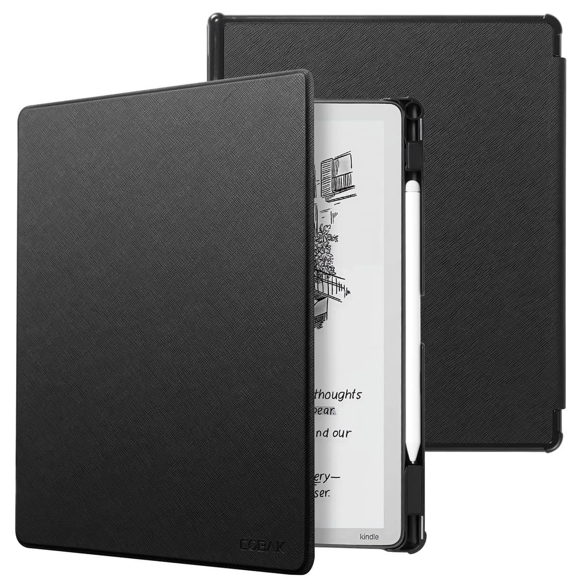 CoBak Case for 11" Kindle Scribe 3rd Generation 2026, Kindle Scribe Colorsoft - All New PU Leather Cover with Auto Sleep Wake, Pen Holder for Scribe 11" 2026 Released, Black