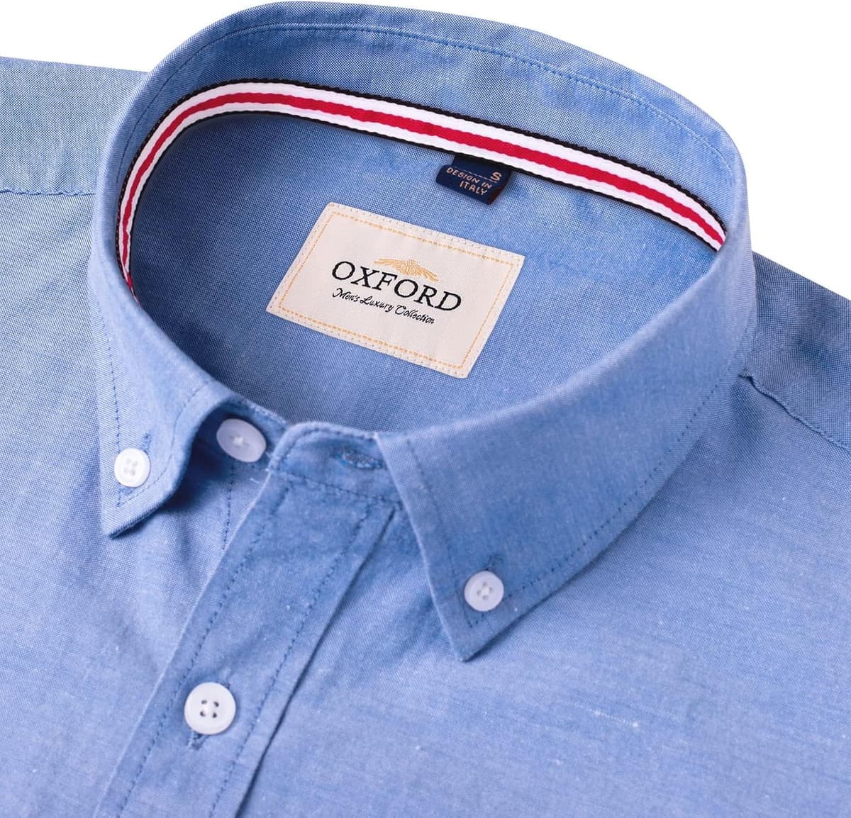 J.VER Men's Long Sleeve Oxford Shirts Smart Casual Business Formal Plain Non Iron Button Down Shirt with Pocket S Oxford Blue
