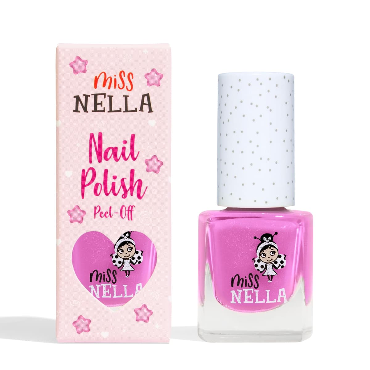Miss Nella BLUEBERRY SMOOTHIE- Esmalte de uñas especial morada con brillantina para niños, con fórmula despegable, a base de agua y sin olor