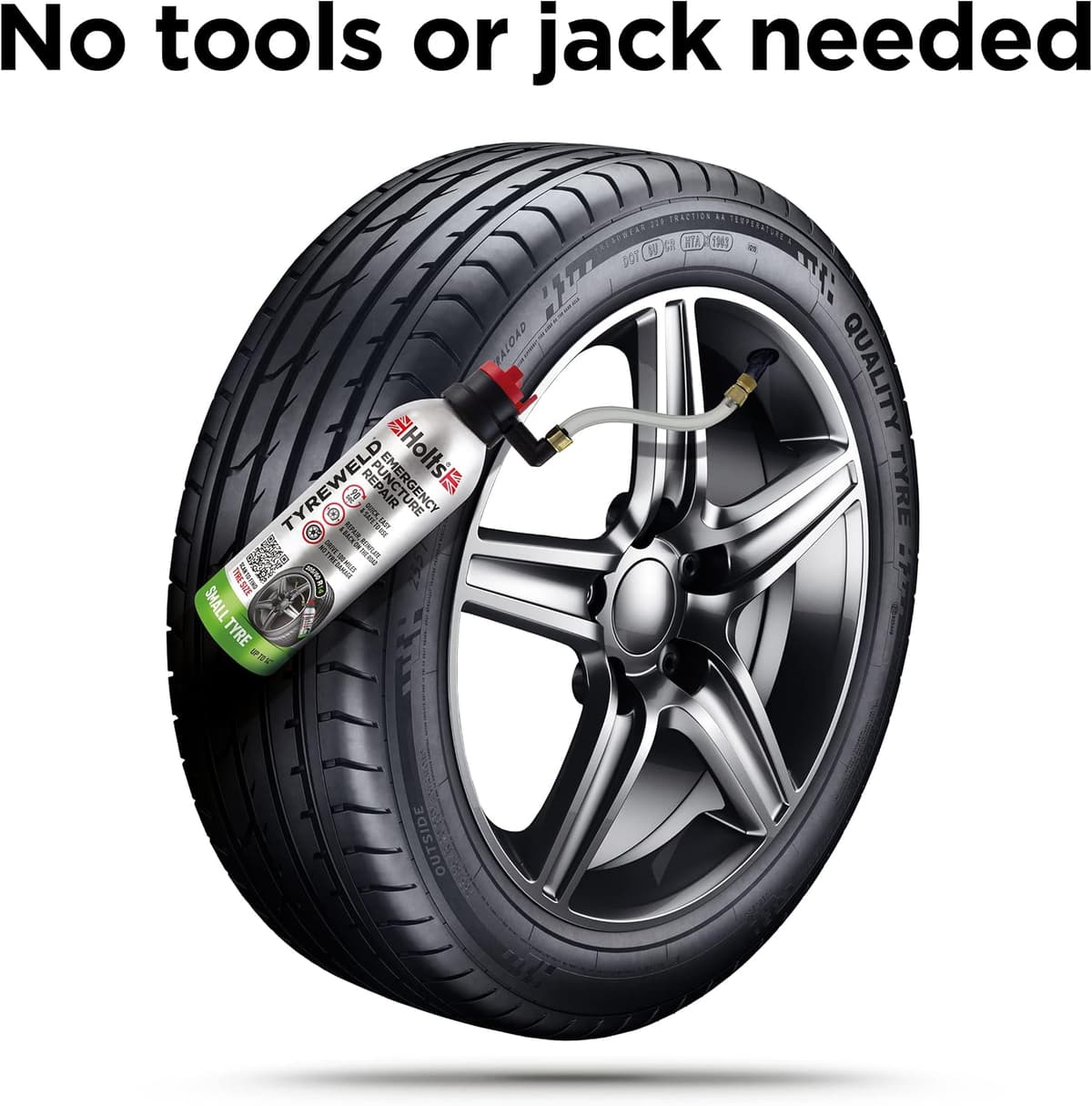 Holts Tyreweld Puncture Sealant 300ml, Emergency Tyre Repair Foam, Car Puncture Repair Kit Sealant To Get You Back On The Road, Quick & Easy Flat Tyre Foam, Drive Up To 100 Miles, No Tools Needed 300ml Single
