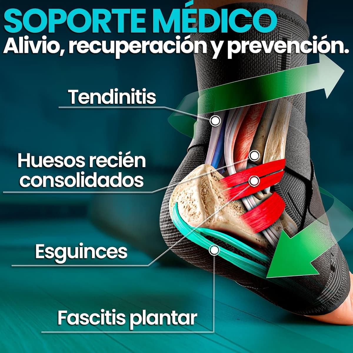 NativoDex Tobillera para Estabilizar y Prevenir Torceduras, Soporte y Compresión para Lesiones en el Tobillo, Deportiva con A