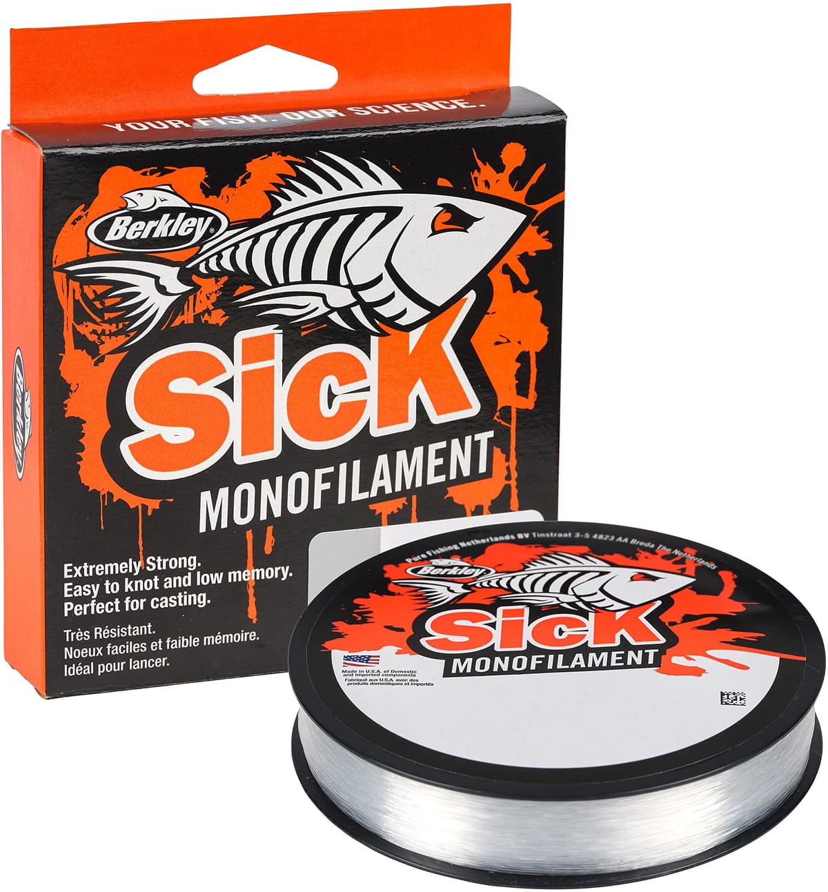 Berkley Sick - Hilo de Pesca de Nailon – Alambre de Pesca monofilamento de Fuerte tensión, Baja Elasticidad, Baja Memoria, Resistente a la abrasión Pesca en Agua Dulce y Salada