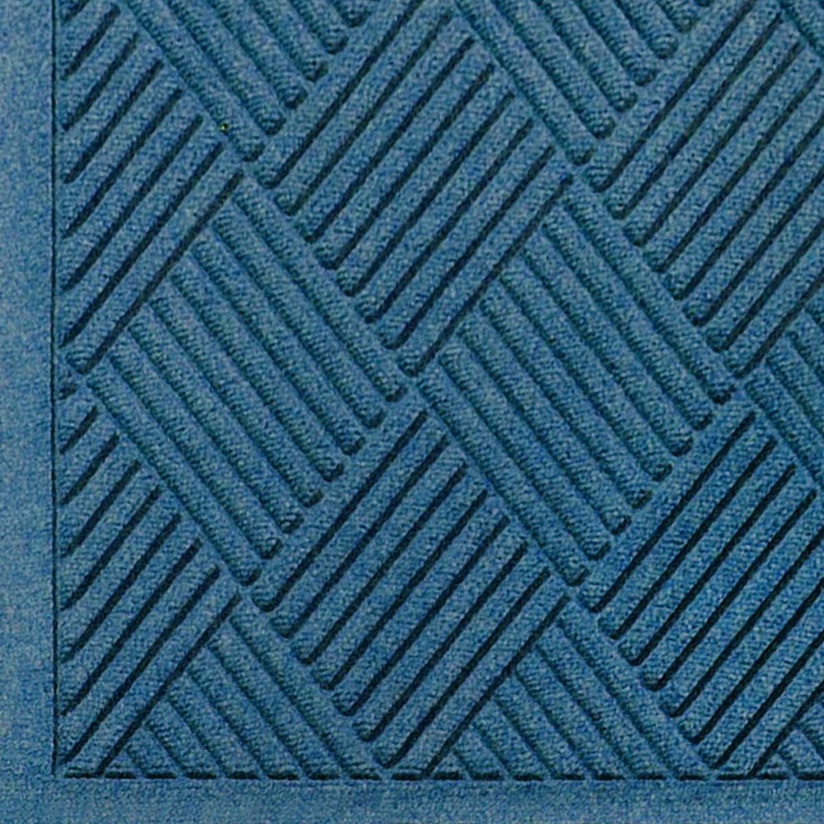 M+A Matting Waterhog Fashion Diamond Polypropylene Fiber Entrance Indoor/Outdoor Floor Mat, SBR Rubber Backing, 3' Length x 2' Width, 3/8" Thick, Medium Blue