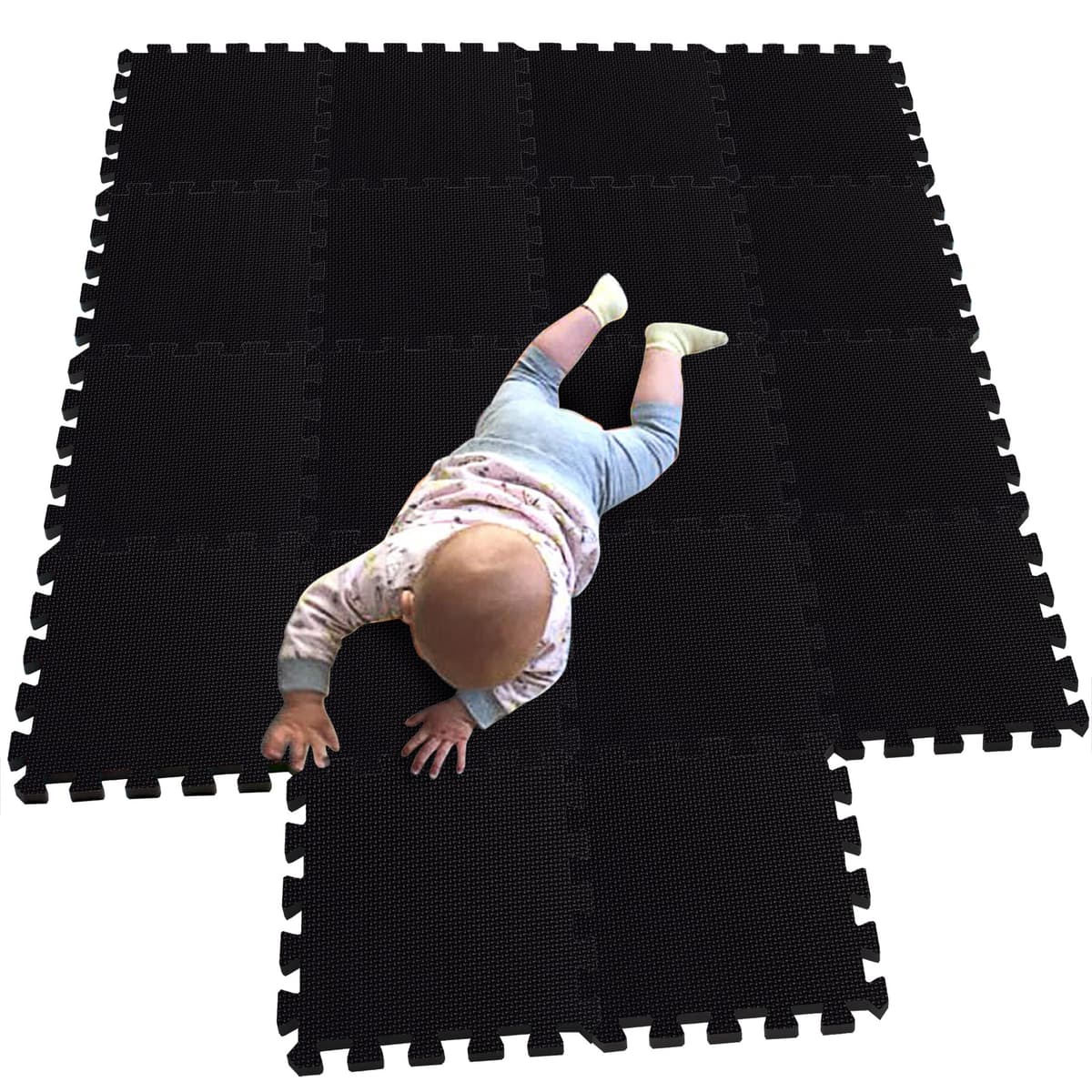 MQIAOHAM® 18 Pieces Puzzle Play Mats, Soft Baby Play Mat, Kids Interlocking Foam Floor Tiles, Carpet Playmats G301018-106110